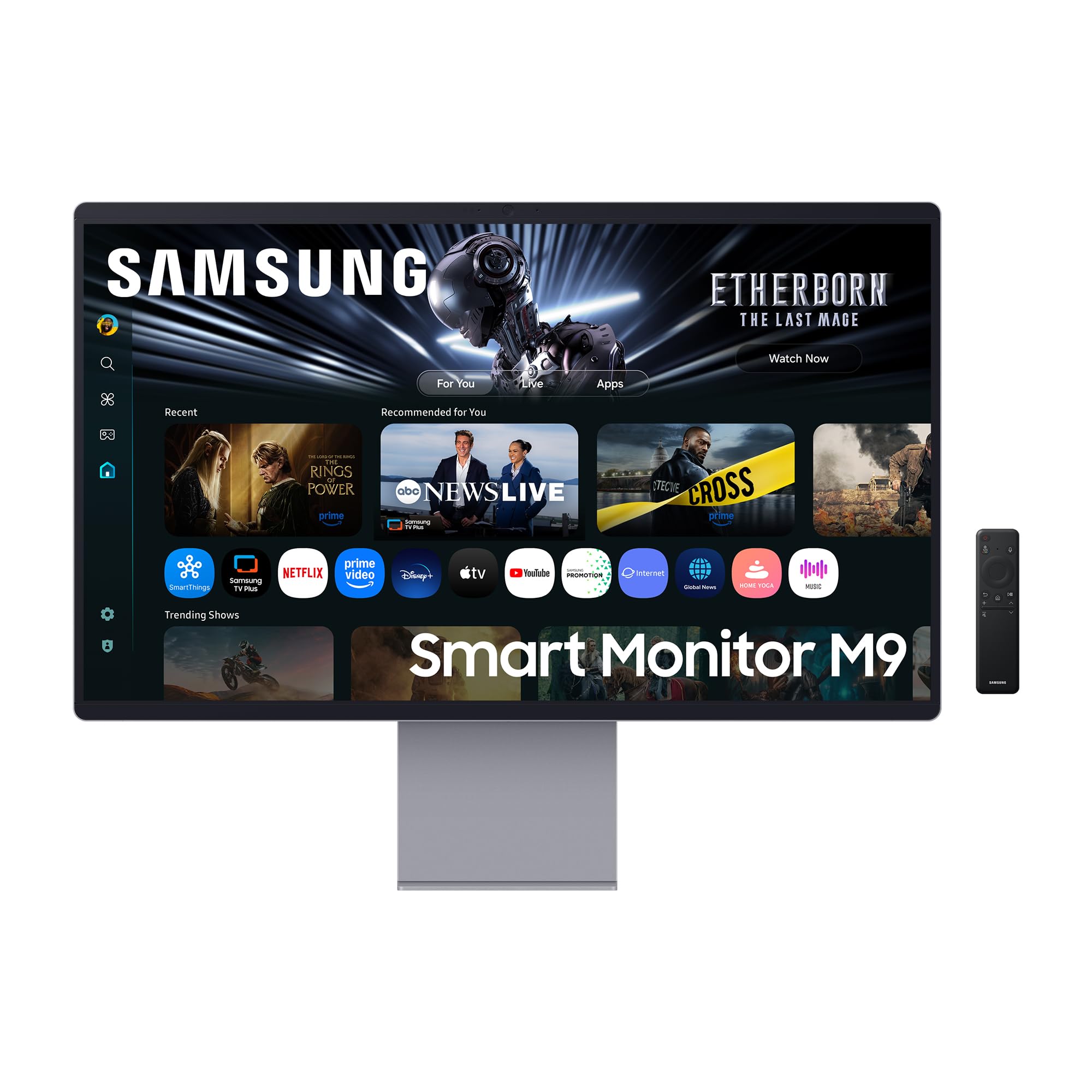 SAMSUNG M90F 32 Zoll 4K Smart AI Monitor, QD-OLED, 3840x2160, 165Hz, 0,03ms(G/G), Kamera, Speaker, Gaming Hub, 4K Upscaling, Sprachsteuerung, Smart TV-Apps & AI Features, HDR10+, USB-C, LS32FM900SUXEN