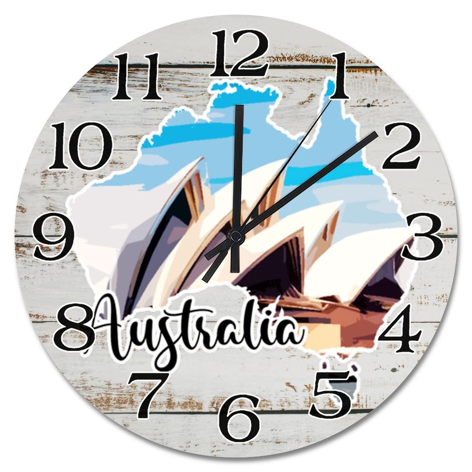 Horloge murale cuisine et sejour theme paysage de la ville d'Australie moderne