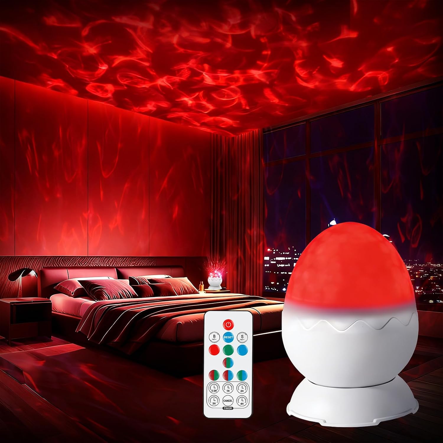 670nm red Night Light, Light Therapy Lamp, Dinosaur Egg 2-in-1 Sensory Lights for Autism, for Sensory Room Must-Have – 7 Color Modes with Remote & Timer for Christmas, Birthdays (White)