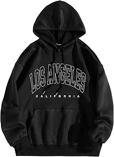 CUTeFiorino Men's Knitted Jumper Winter Hoodie Men Women Letter Graphic Hooded Print Hooded Collar Long Sleeve Sweatshirt Tops