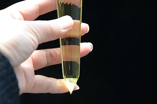 Miniatura 3 de Real Tibet Himalayan High Altitude 99% Water Clear 24 Sided Citrine Yellow Crystal Point Quartz Vogel Style Wand 4.65 Inch Spiritual Reiki yuebang