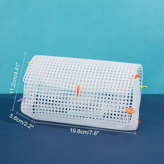 CHGCRAFT DIY Knitting Crochet Bags Kit Mesh Plastic Canvas Sheets Ribbon Set for DIY Craft Shoulder Bags Accessories Tool with Knitting Needle