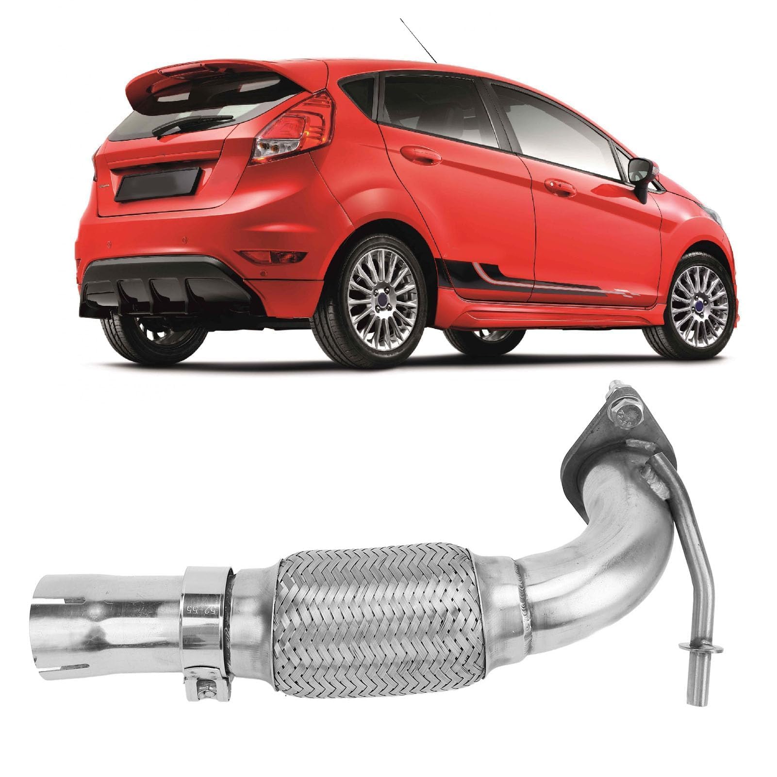 Auto Catalytic Converter, Exhaust Flex Pipe for FORD 1.0 MK7 MK7.5 2008 2009 2010 2011 2012 2013 2014 2015 2016 Steel Catalytic Converter