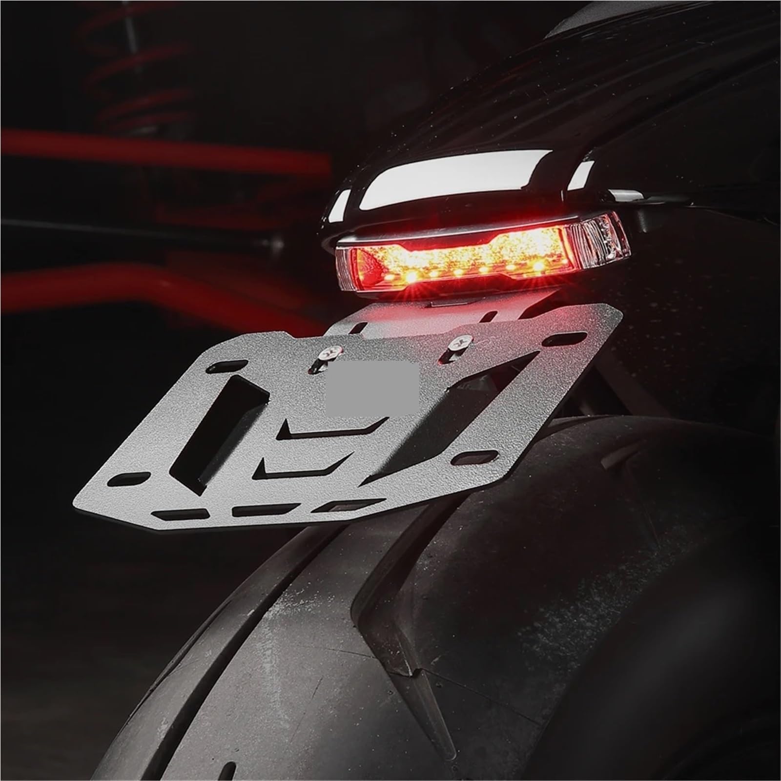 Tablica rejestracyjna motocykla Uchwyt tablicy rejestracyjnej motocykla z lampką sygnalizacyjną LED, pasuje do Sportster S 1250 2021-2025
