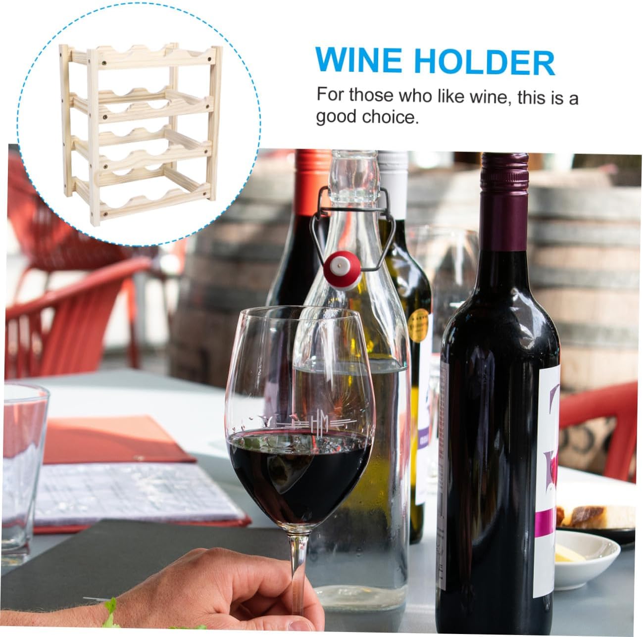 Bottle Wooden Wine Rack Wine Storage Holder Bottle Stand Decorative Suitable for Home Hotel Bar and Stable Design