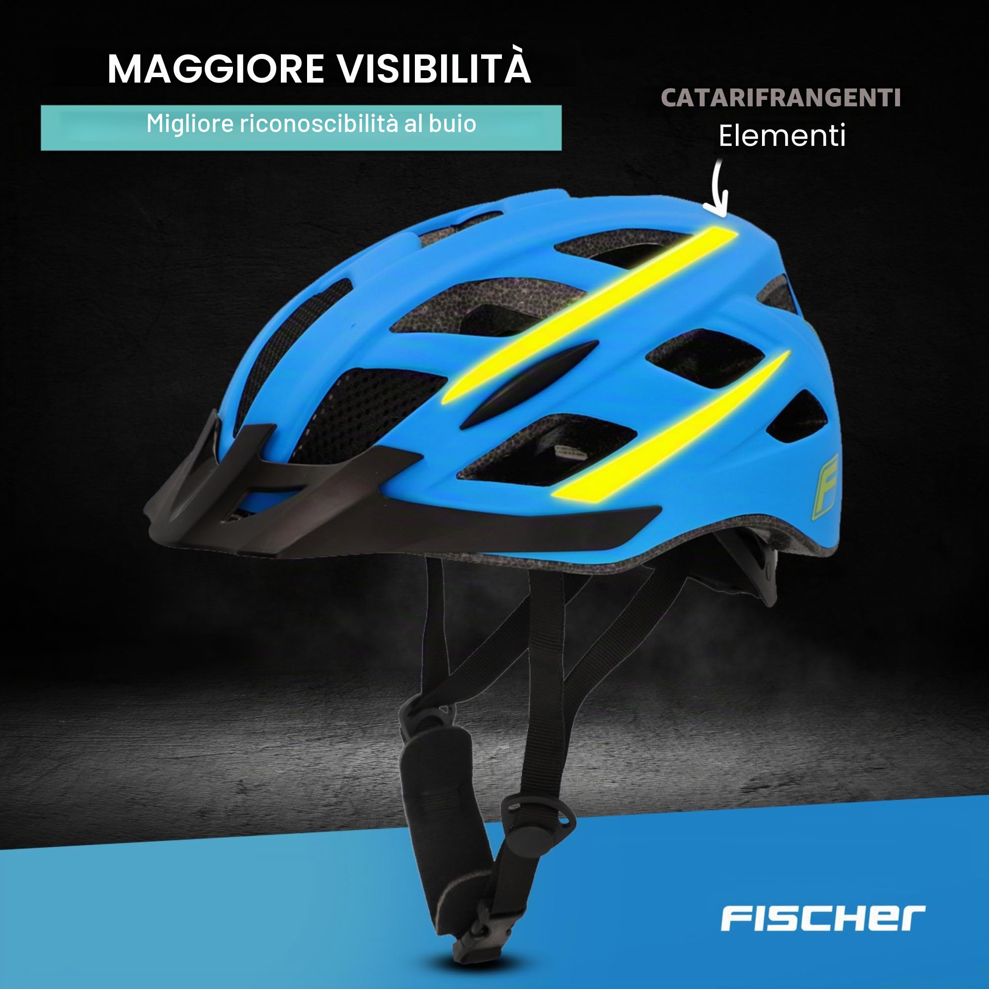 FISCHER Fahrradhelm Casco da bicicletta, Unisex-Adulto, Blu (Montis Blue), S/M (52-59)