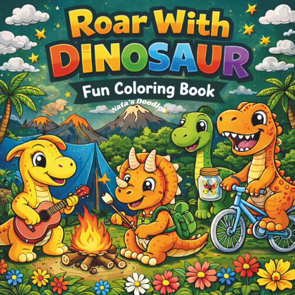 Roar with Dinosaur: Fun Coloring Book