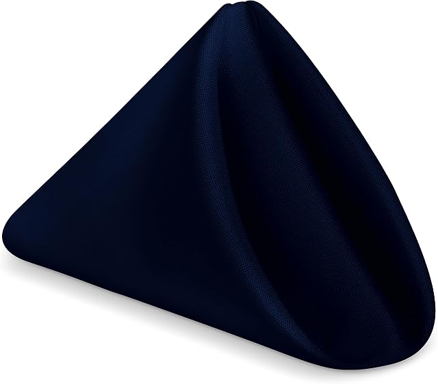 KICHLY Cloth Napkins [24 Pack, Navy Blue] 43x43cm, 100% Polyester Dinner Napkins with Hemmed Edges, Washable Napkins Ideal for Parties, Weddings and Dinners