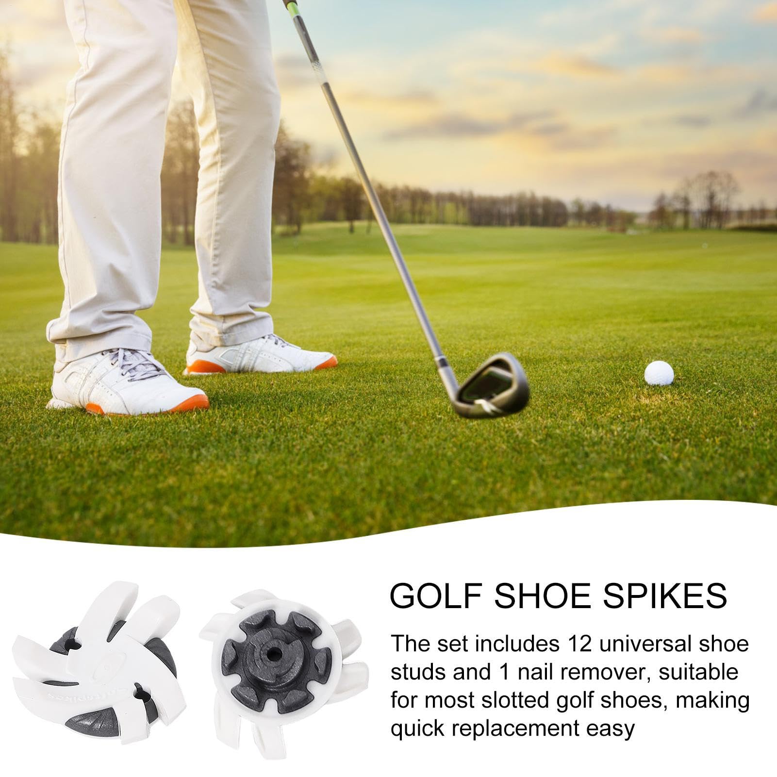 Genérico Reemplazos de clavos para zapatos de golf, Clavos para zapatos de golf - Zapatos con tacos de, calzado antideslizante | Picos de portátiles de rápido, prácticos tacos de para canchas al