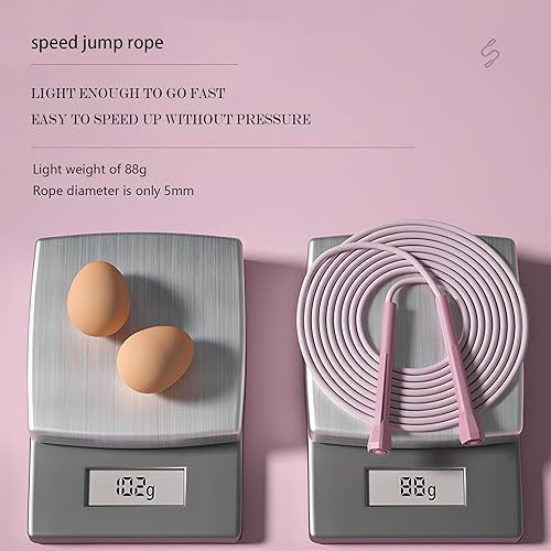 Miniatura 5 de Sufeasdf Cuerda de saltar para niños, cuerda de saltar de velocidad para niños de 8 a 12 años, ligera, sin enredos, ajustable, perfecta para niños