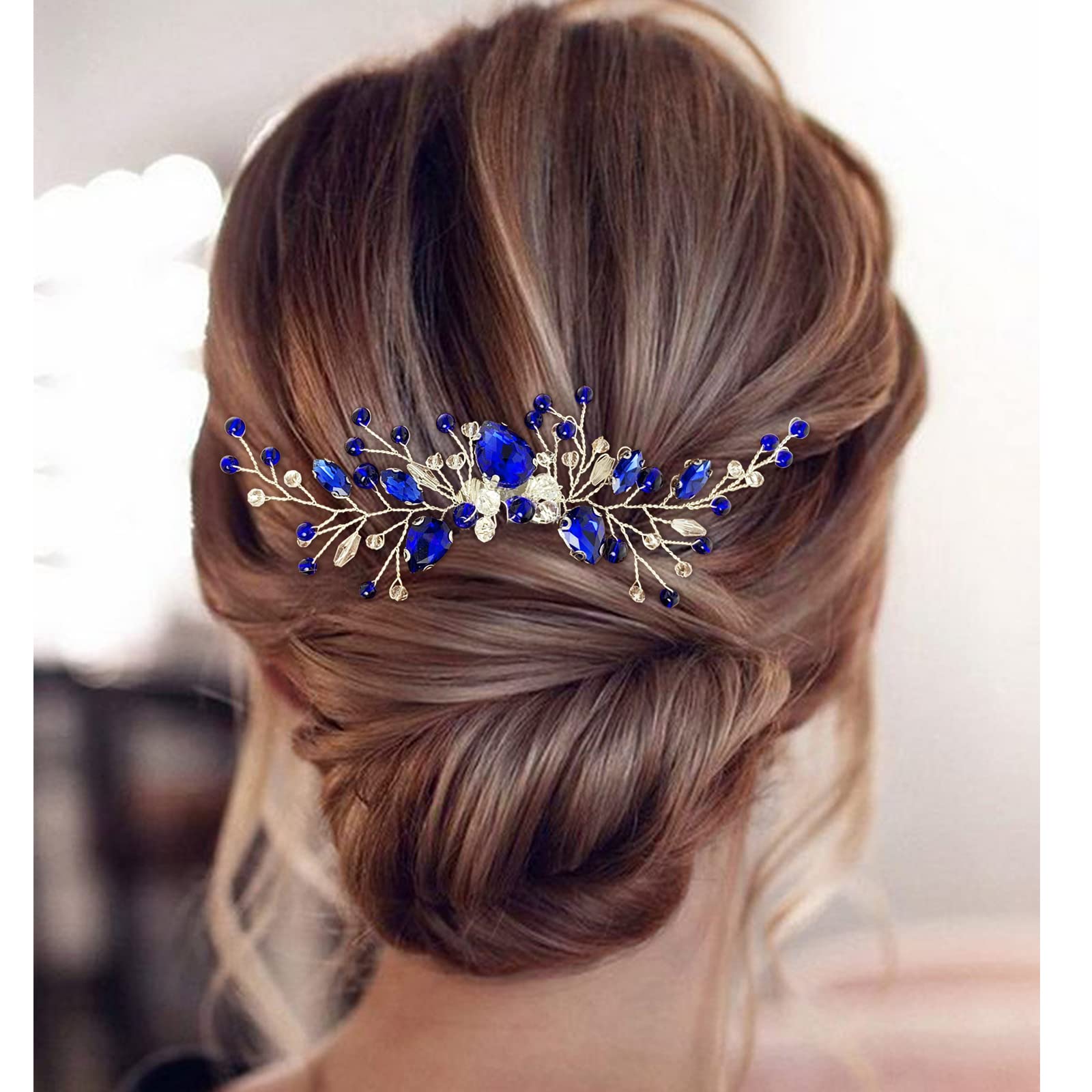Amazon.com: Bridal Crystal Hair Comb and Earrings Set  display picture 2