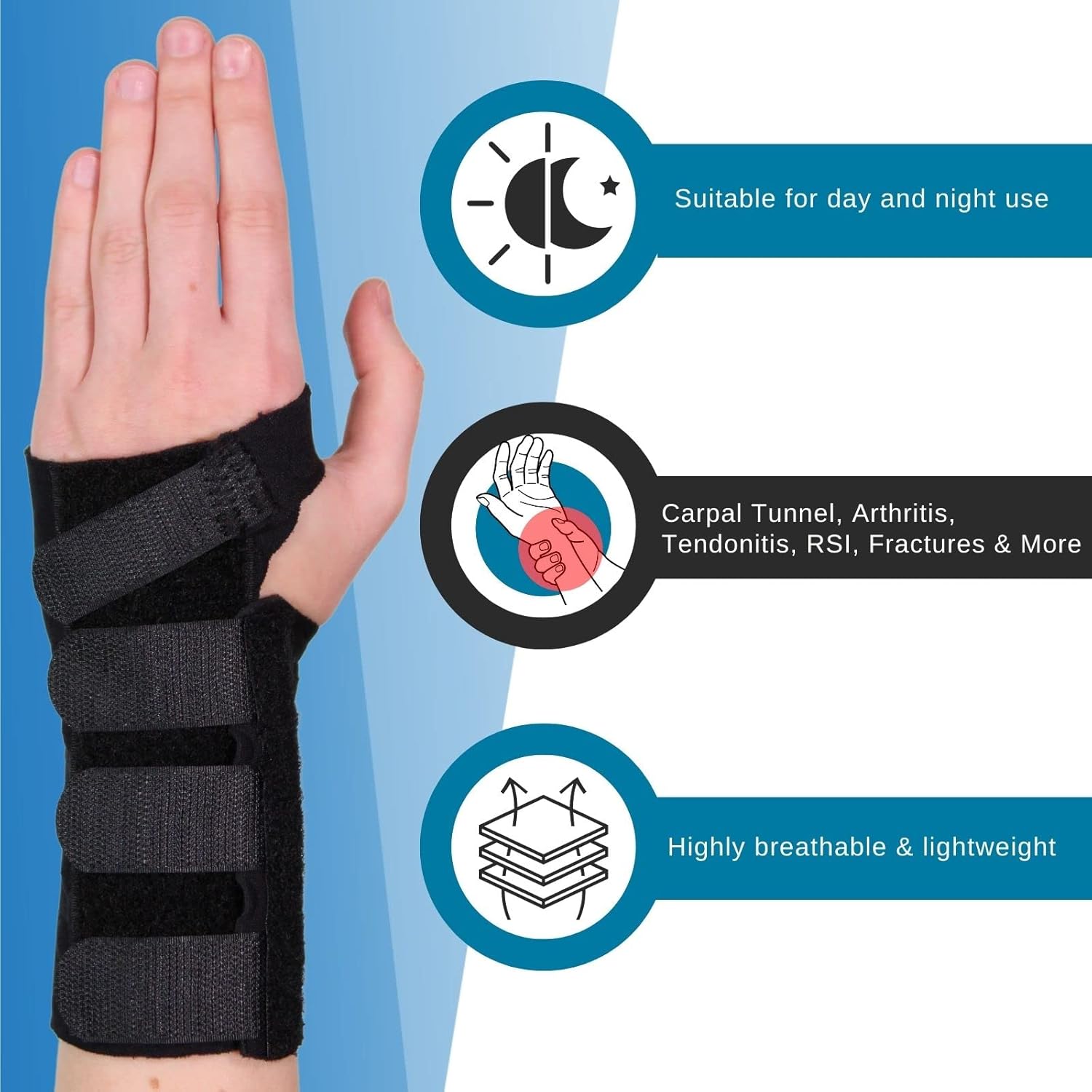SOLACE BRACING CoolFlow Wrist Support (6 Colours) British Made & NHS Supplied Wrist Brace w