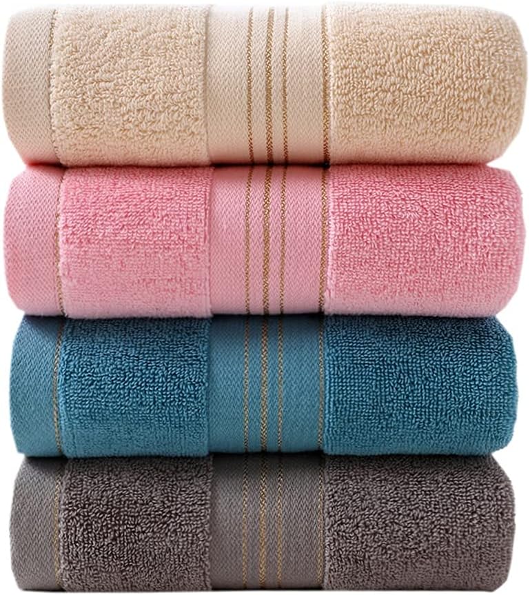 2-Piece Cotton Couple Bath Towel Towel Set Absorbent and Quick-Drying Soft face wash Towel(D)