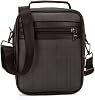 Av A Dos Men's Black Phone Split Leather Plaid Hand Shoulder Cross Strap Bag Medium