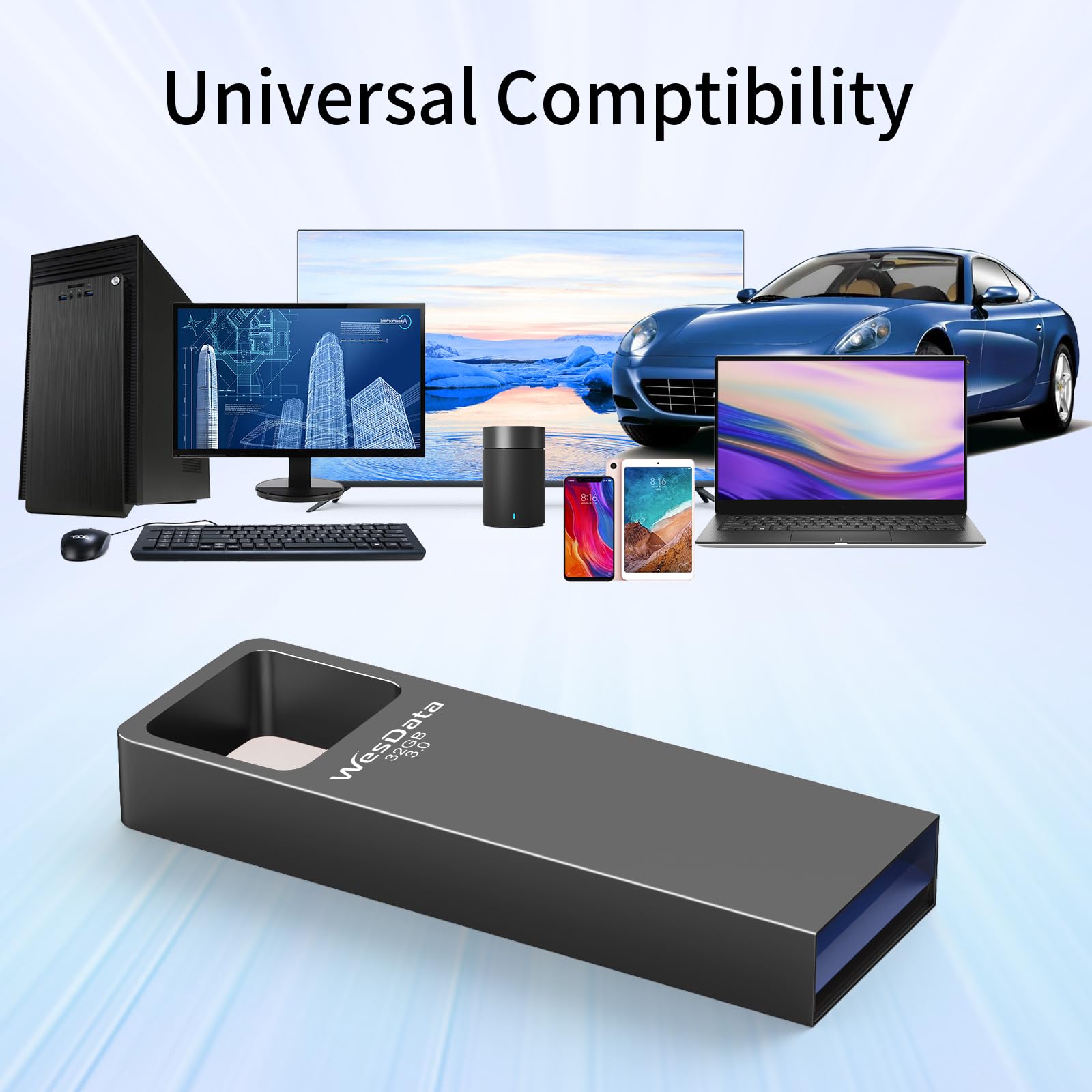 Unidad flash USB 3.0 de 32 GB, paquete de 4 unidades con adaptadores USB-C, mini diseño de metal, velocidad de lectura de 100 MB/s, funda de almacenamiento incluida, oro rosa, gris y plateado