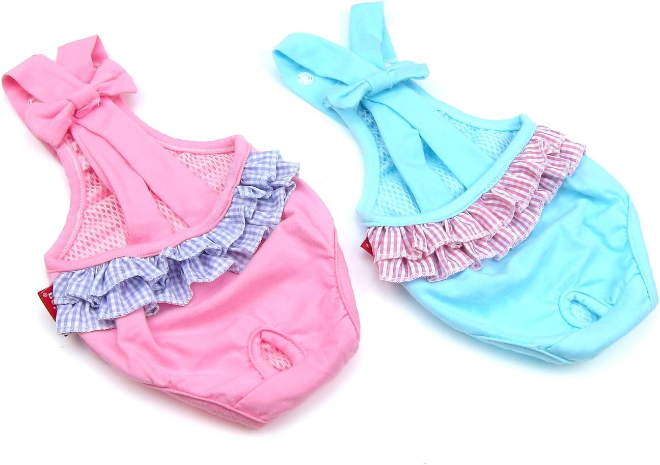 Alfie Pet Alvina Diaper Dog Sanitary Pantie with Suspender 2Piece Set for Girl