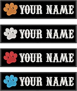 2PCS Custom Name Patch, Cute Dog Patches for Harness Removable Vest Collar