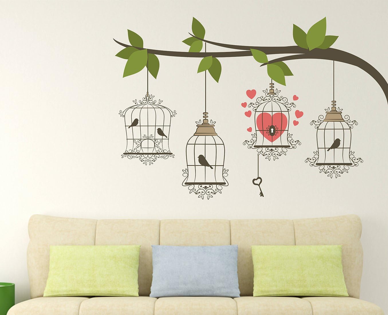 Wall Archs Brach with Cages Wallsticker (Viny 60 cm 90 cm)