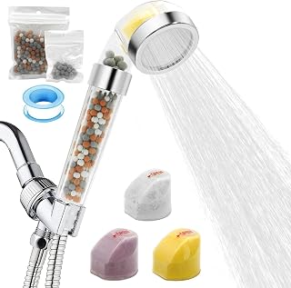 Shower Filter Head Vitamin C with Hose and 3 Replacement Filters - Handheld High Pressure Shower Sprayer Remove Chlorine, Fluoride & Hard Water Softener Shower Head