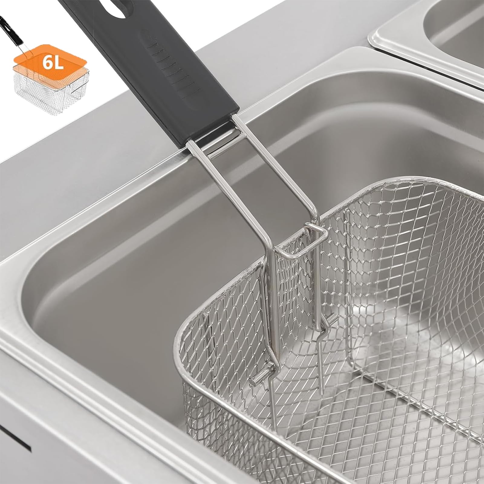Freidora De Gas Profesional, Alta Salida De Calorfreidora Profesional para Restaurantes Comerciales Y Cocina DoméStica Freidora De Acerocon Cesta