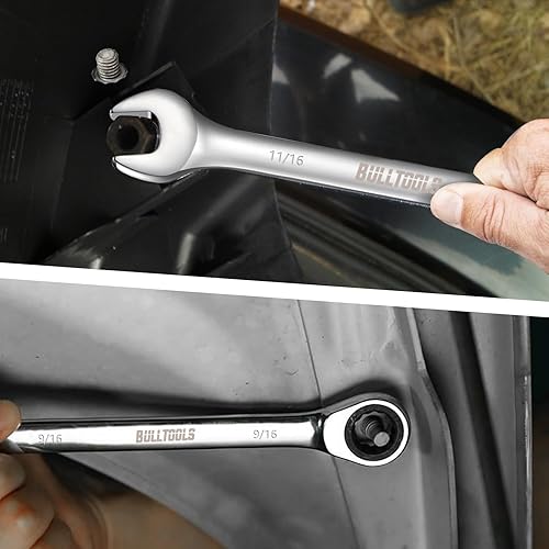 Miniatura 5 de BULLTOOLS Juego de llaves de trinquete de 7 piezas, 516"-1116" SAE Juego de llaves de trinquete SAE de 72 dientes y llave de trinquete de extremo