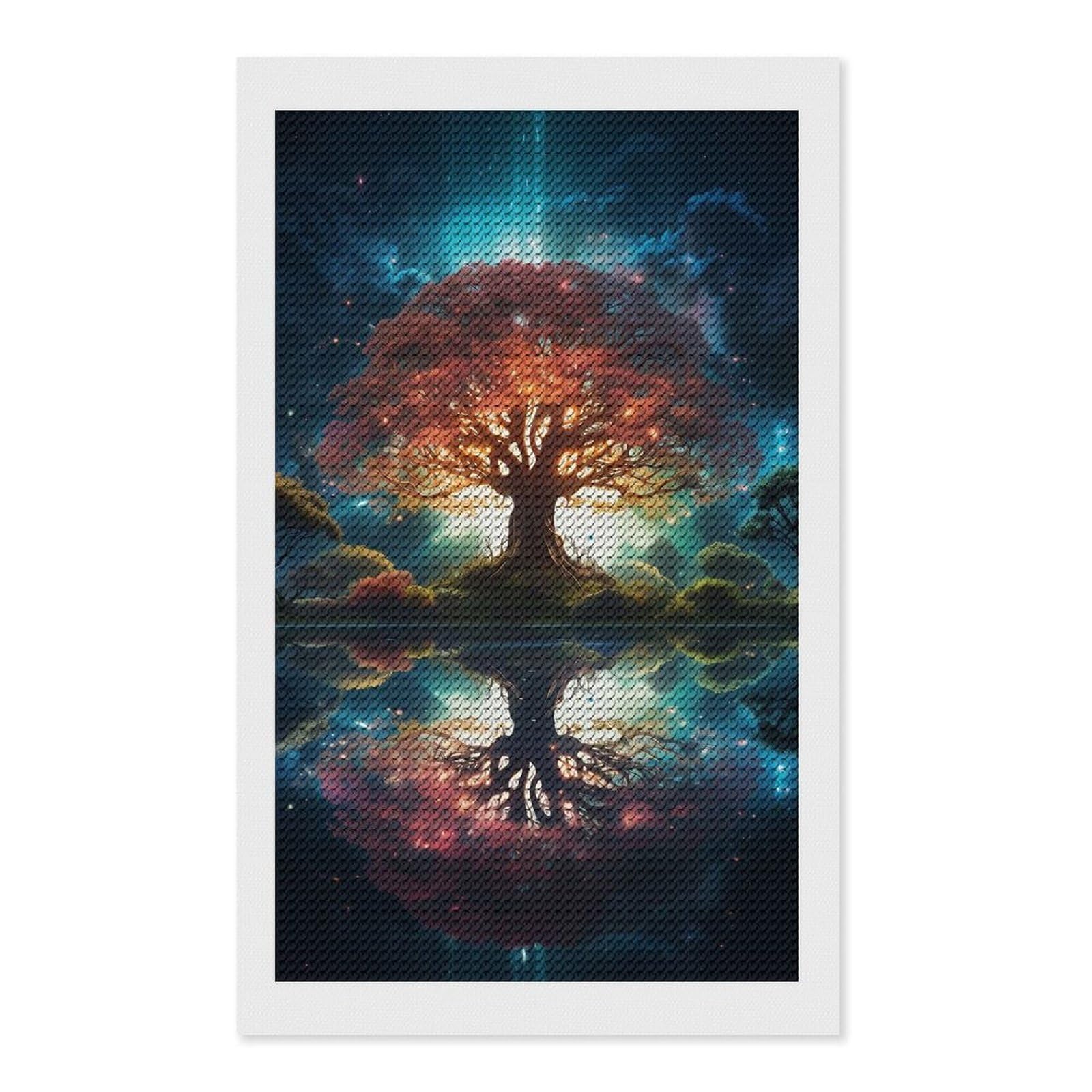 Junmoney Cosmic Serenity Diamond Painting Kit 12"x20", Easy Handmade Project, Cosy Home Accent, for Craft Lovers, Holiday Gift Idea