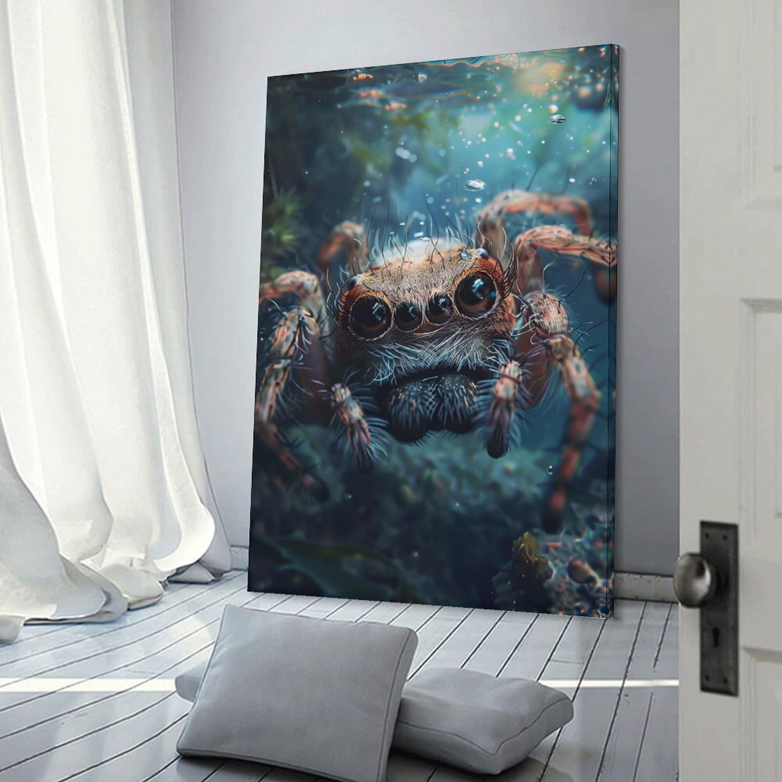 Junmoney Spider Sea Wall Art Print 08x12inch(20x30cm), for Hallway, Entryway Or Landing, Wall Decor to Refresh Empty Corners, for Cosy Room Updates