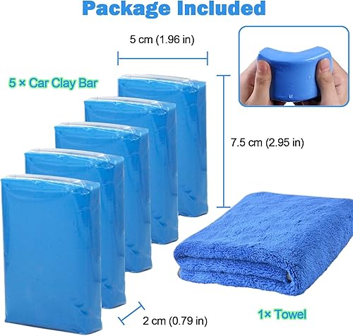 Miniatura 6 de Paquete de 5 barras de arcilla para automóvil, 5 unidades de 17.64oz, barras de arcilla de grado premium, kit de barra de arcilla mágica para