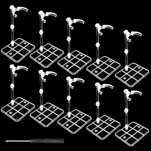 10 soportes para figuras de acción, soporte transparente para figura de acción de montaje, base de soporte para modelo de muñeca, compatible con