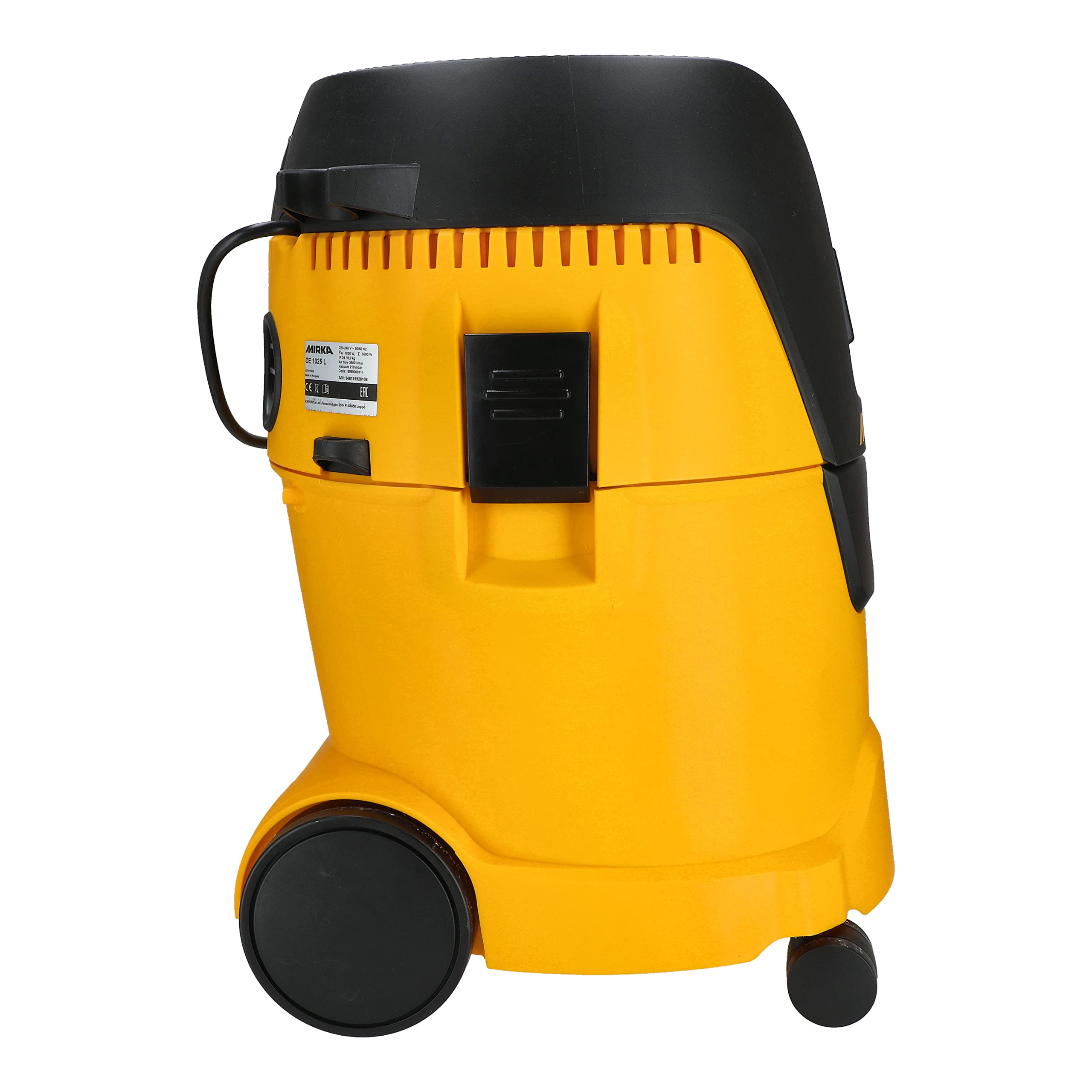 Mirka Aspirateur Industriel Eau et poussière 25 L 1000 W avec kit Buses | Puissance 1000 W capacité 25 litres kit buses inclus adaptateur ponceuse Mirka tuyau aspiration eau poussière industriel