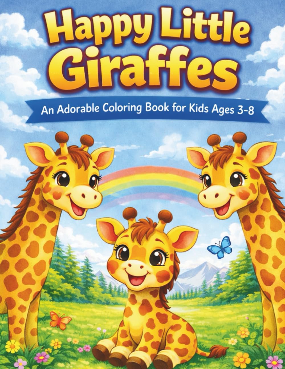 Happy Little Giraffes: An Adorable Coloring Book for Kids Ages 3–8 (Happy Little Coloring Book Series)