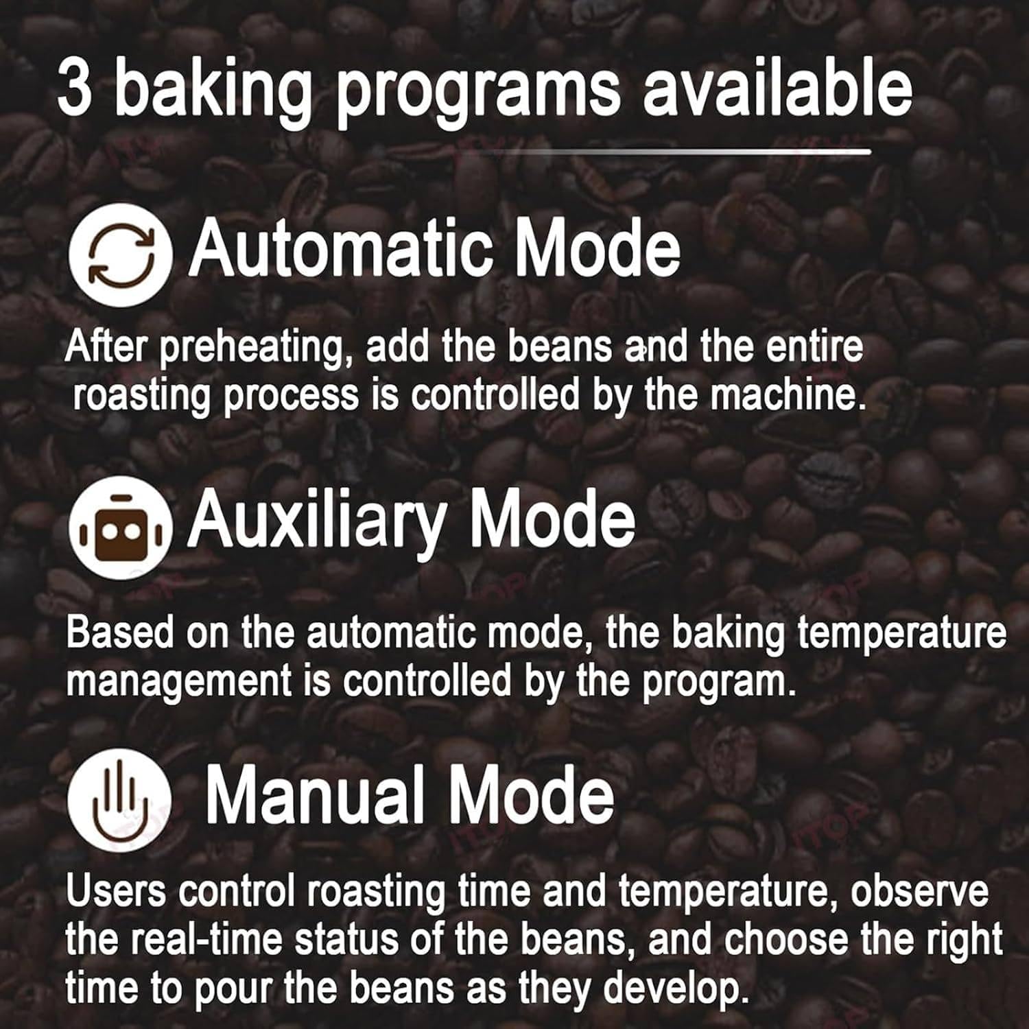 Tostatrice per caffè da 500 g, 3 programmi di tostatura, macchina per tostare i chicchi di caffè in casa con filtro antifumo, macchina per tostare automaticamente, 49,2x26,4x40 cm