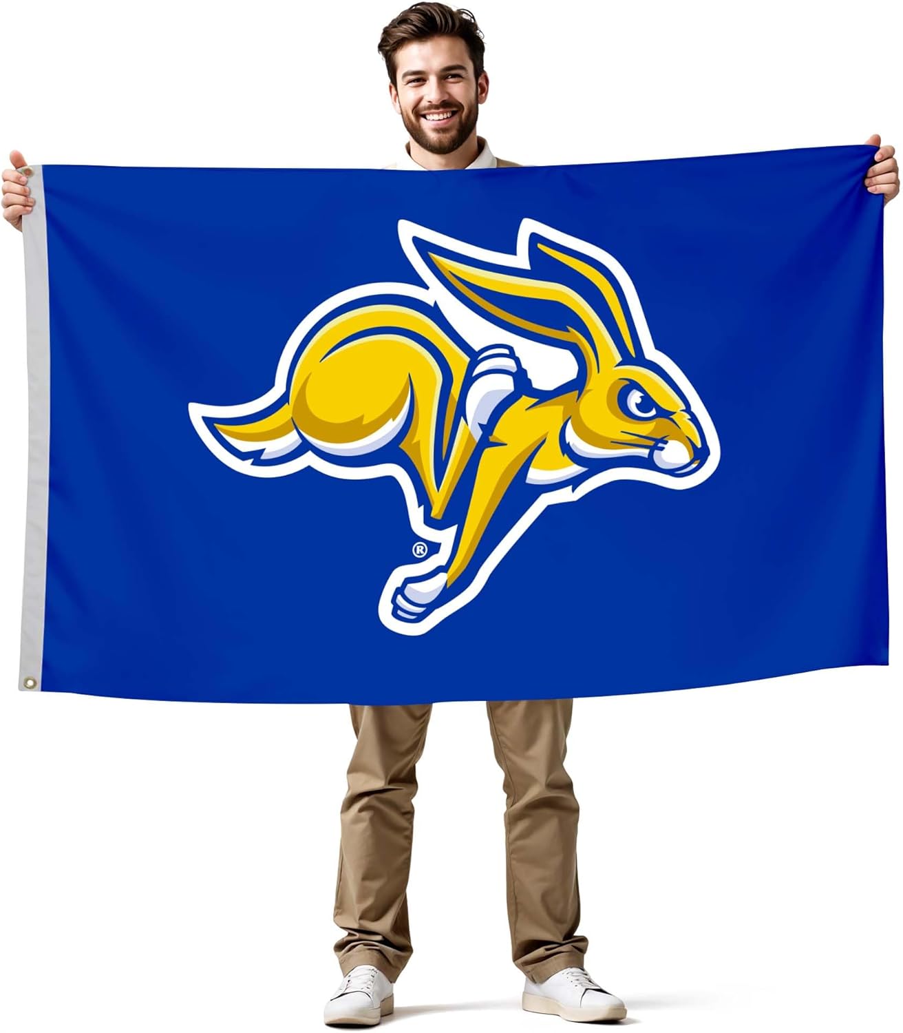 South Dakota State Jackrabbits College Sports Printed Flag - NCAA Licensed - Nylon - School Banner (Blue, Gold) (3' x 5')