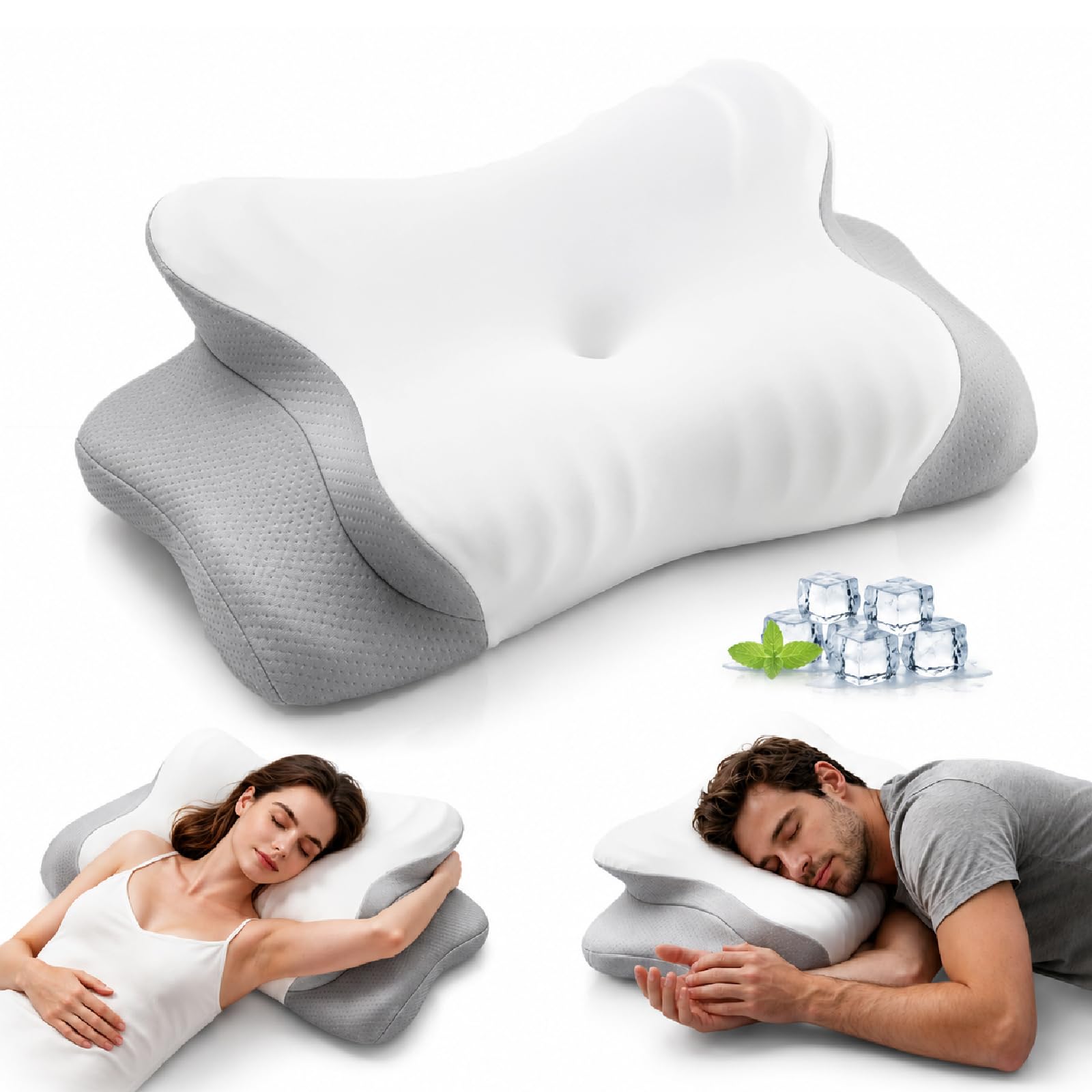 Ergonomisches Kopfkissen, Nackenkissen Memory Foam Schmetterlingskissen