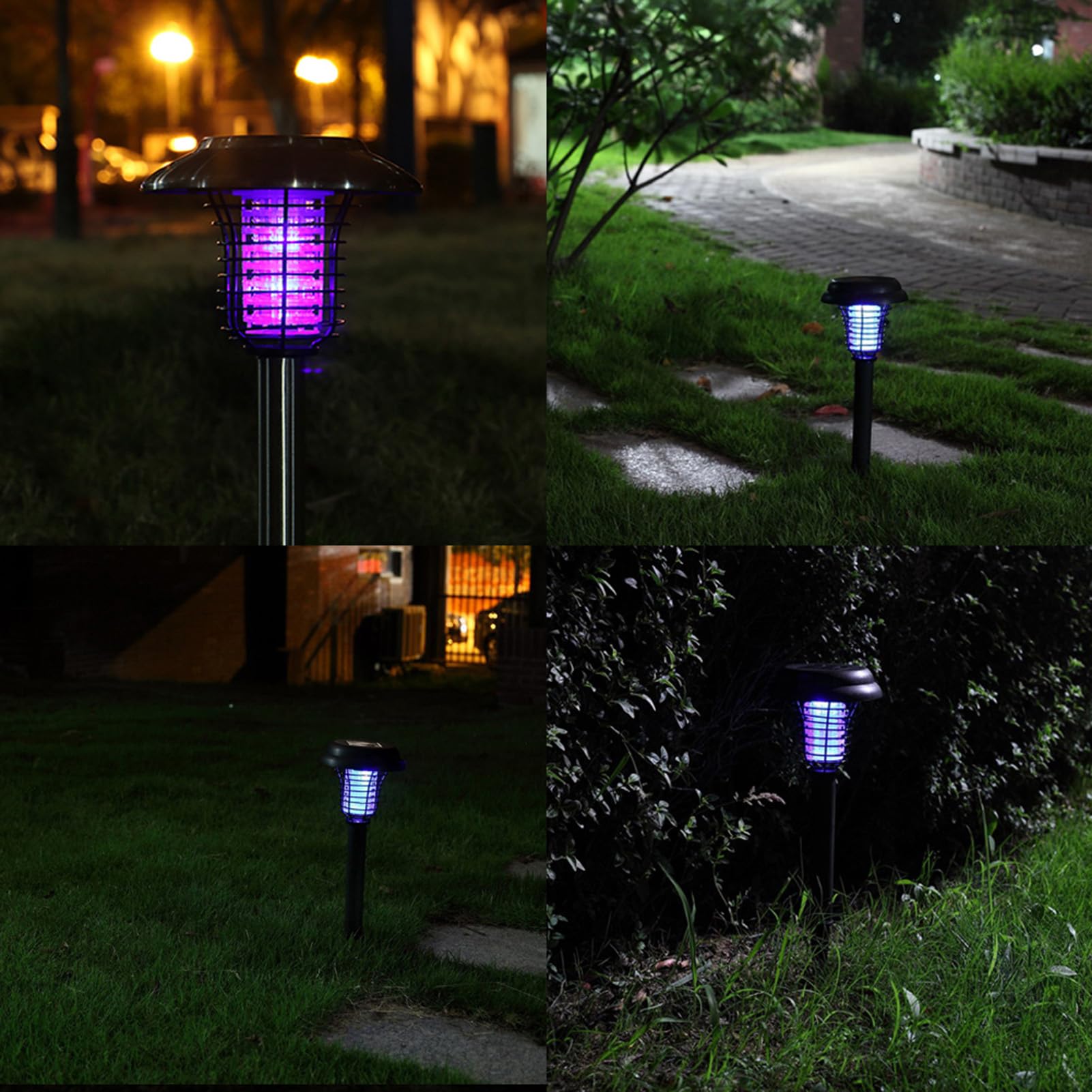 Lampada anti-zanzara per insetti con luce a LED Zapper ad energia solare per uso interno esterno