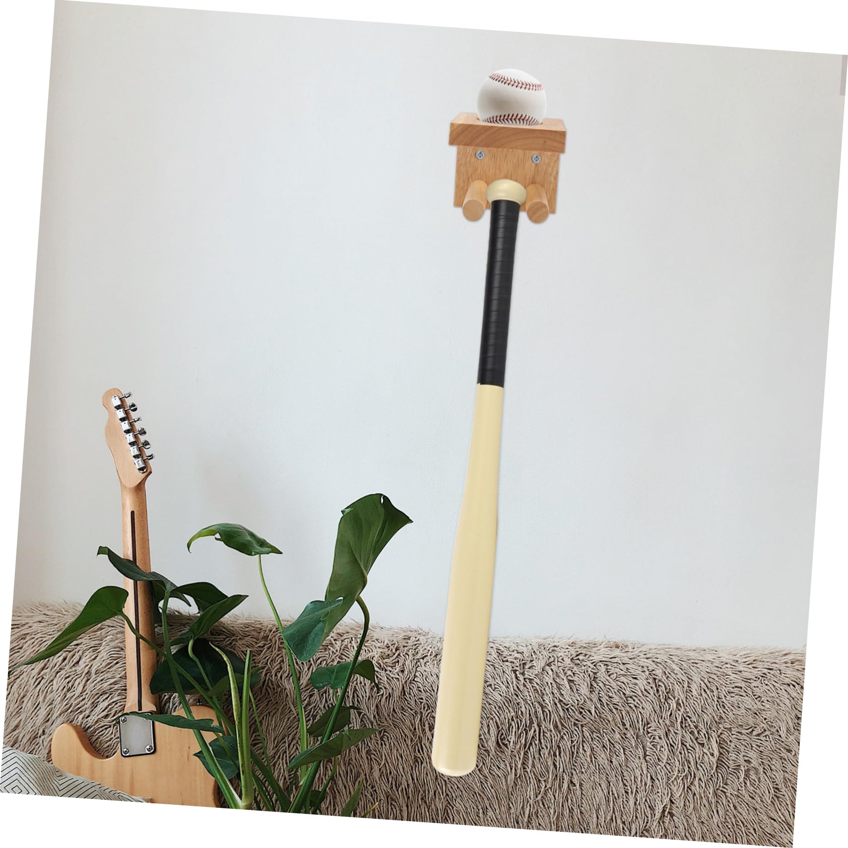 Gogogmee Baseball Bat Display Rack Baseball Bat Holder for Display Hockey Stick Support Storage Bracket