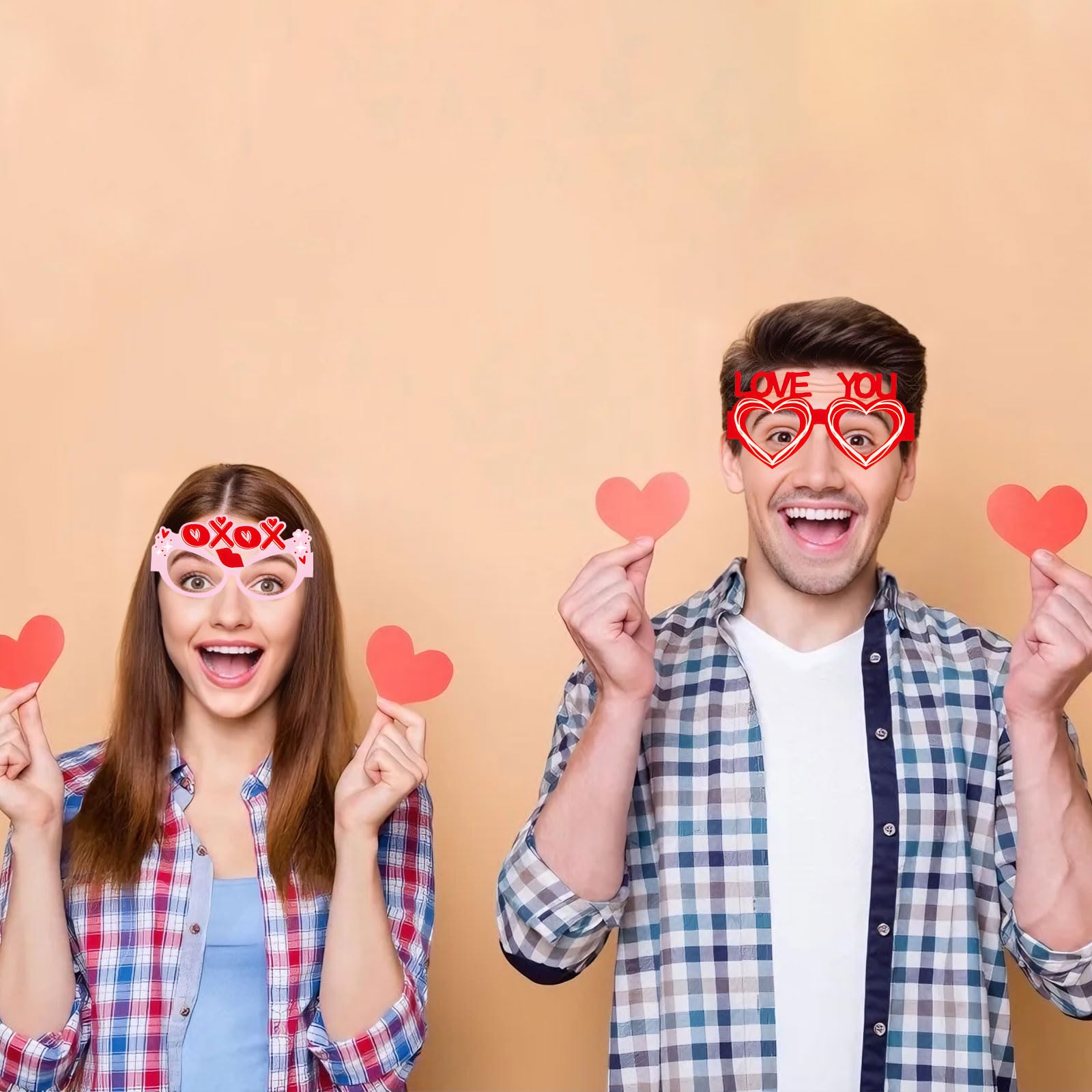 MICJLLT 6 Pcs Valentines Decorations Party Glasses,Heart Paper Eyewear - Image 3
