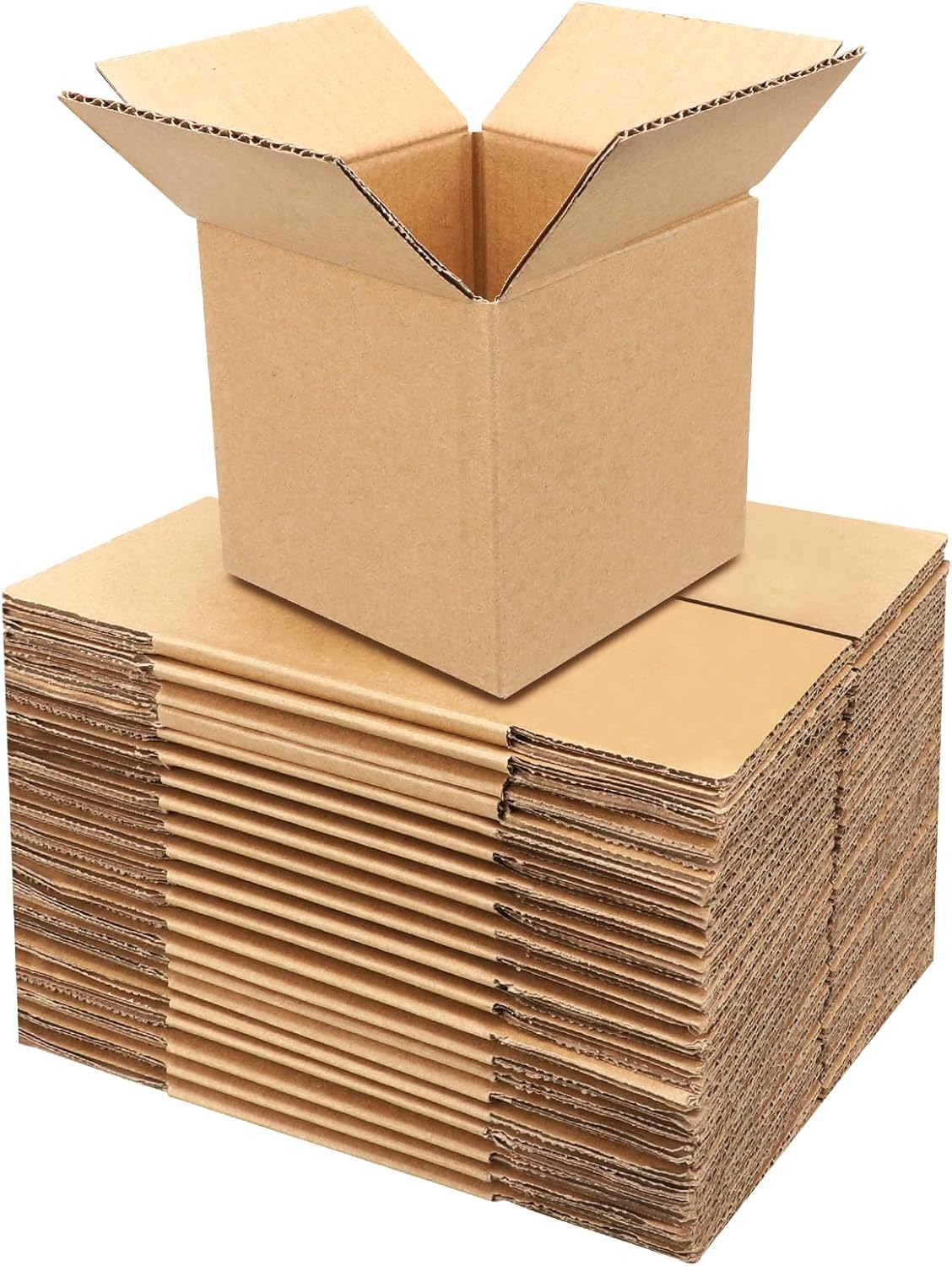 Shipping Boxes 4x4x4 Inches, 50 Packs Corrugated Cardboard Boxes for Packaging, Cube Bulk Foldable Mailing Boxes for Small Business Gift Storage (4x4x4)