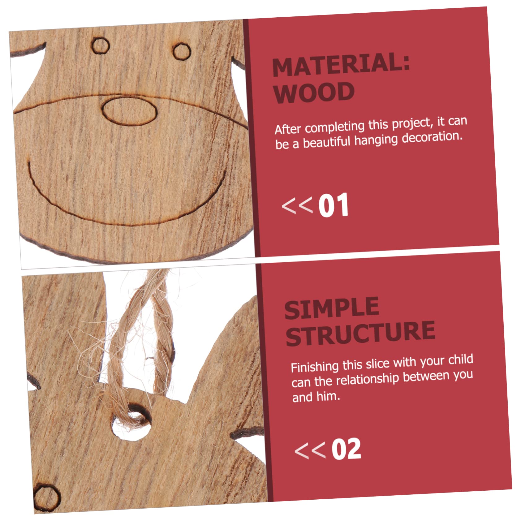 Lurrose 20 Pezzi Trucioli di Legno con Design Natalizio Fai da Te Manuale Graffiti Decorazione Appendere Regalo Creativo per Ragazzo e Ragazza