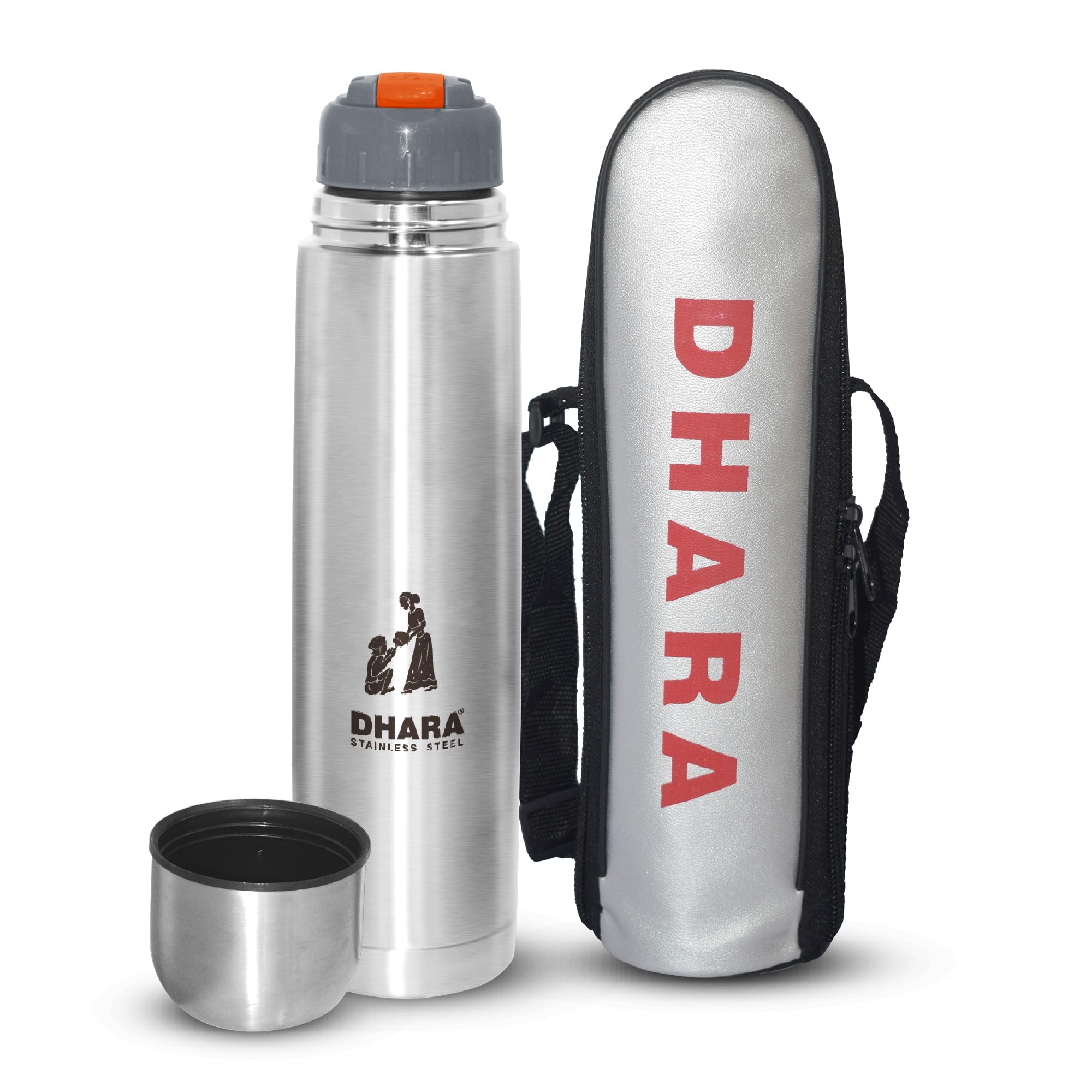 Dhara Stainless Steel Dilmah Vacuum Insulated Thermos Flask Flip