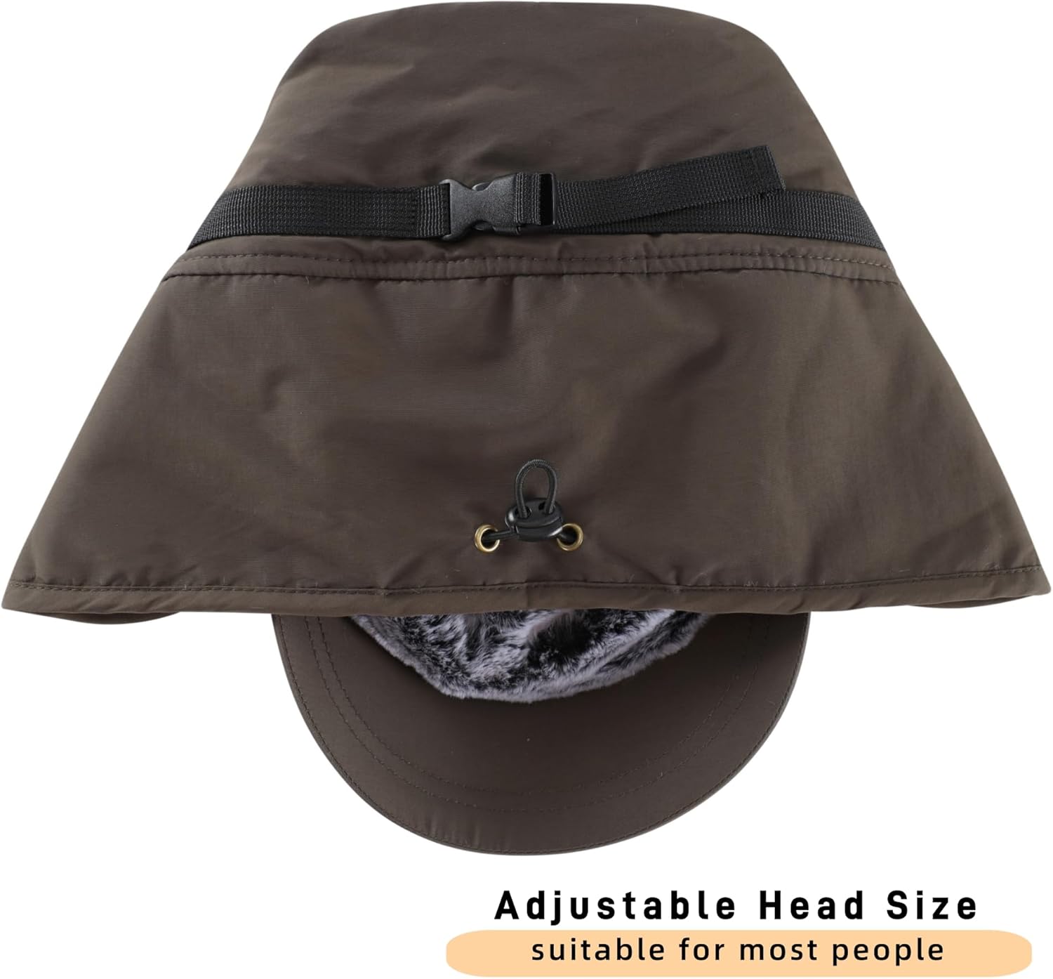 Connectyle Men's Winter Hat with Visor Warm Earflaps Hat Fully Lined Faux Fur Baseball Cap Trapper Hunting Hats - Image 6