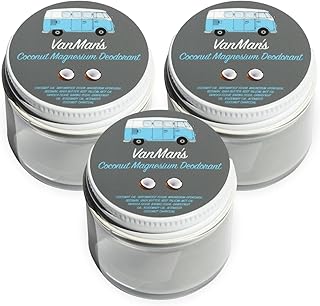 Vanman’s - Handmade Coconut and Magnesium Deodorant (3 Pack) - Odor Control for Underarms - Routine Deodorant For Women and Men - Personal Care Products - 2.8 oz