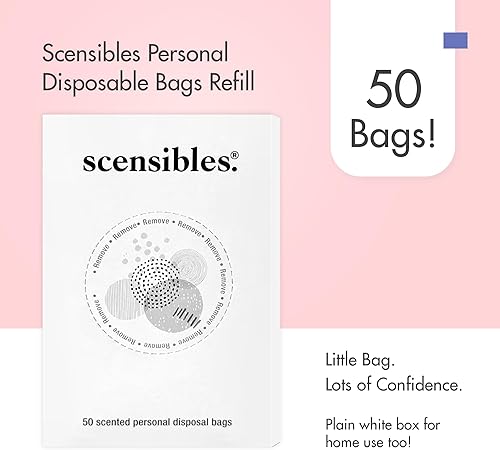 Miniatura 2 de Bolsas de eliminación para productos de cuidado menstrual  Caja de recarga de 50 unidades  para la eliminación de tampones, almohadillas,