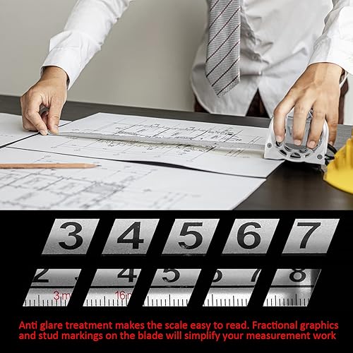Miniatura 6 de 2 cintas métricas, 9.8 pies, cinta métrica de acero inoxidable con escala de doble cara, impermeable, portátil, retráctil, regla de medida para el