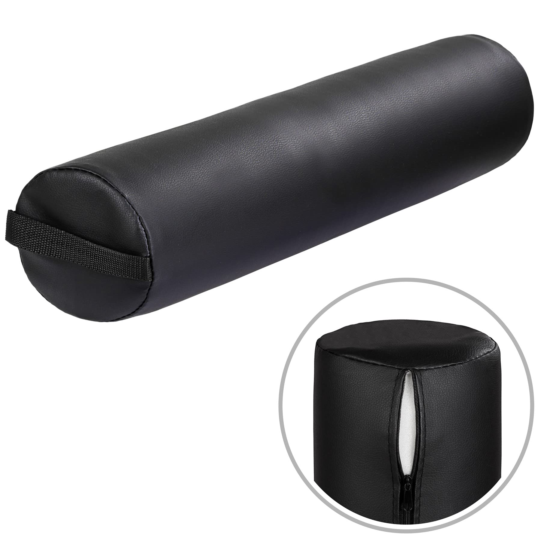 tectake® Lot de 2 Coussin de massage de Table de Massage - Noir | pour Massages cervicales et cou, nuque, genoux, dos, pieds, Coussin de positionnement Rouleau de massages
