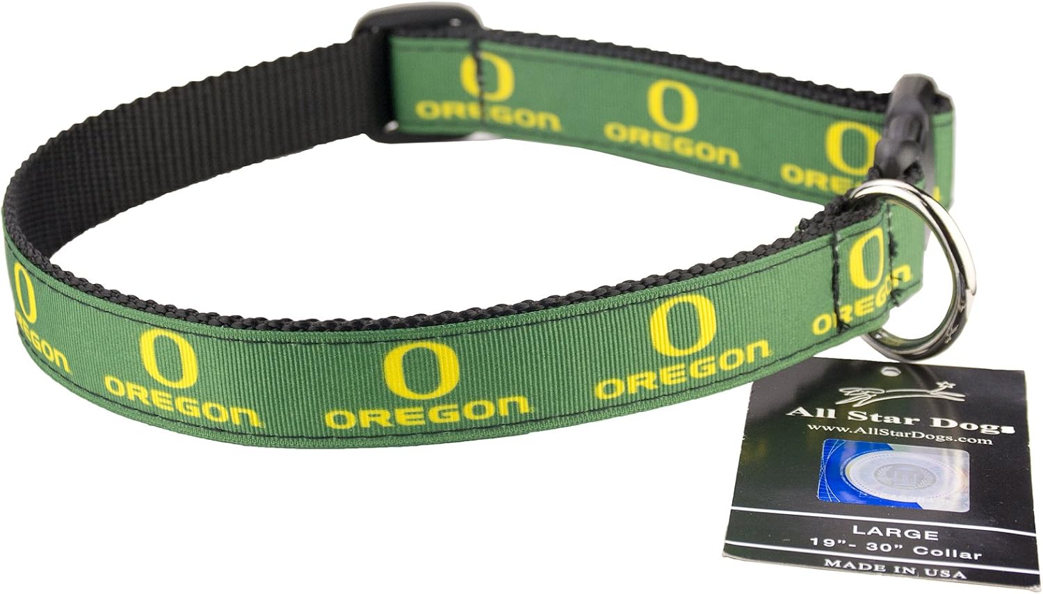 All Star Dogs Oregon Ducks Ribbon Dog Collar - Large