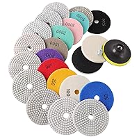 Vista 1 de 14pack Diamond Polishing Pad,Diamond Sanding Pads with 12PCS Wet/Dry Polish Pad Set for Drill Grinder Polisher 50-8000 Grit Pads for Granite Marble