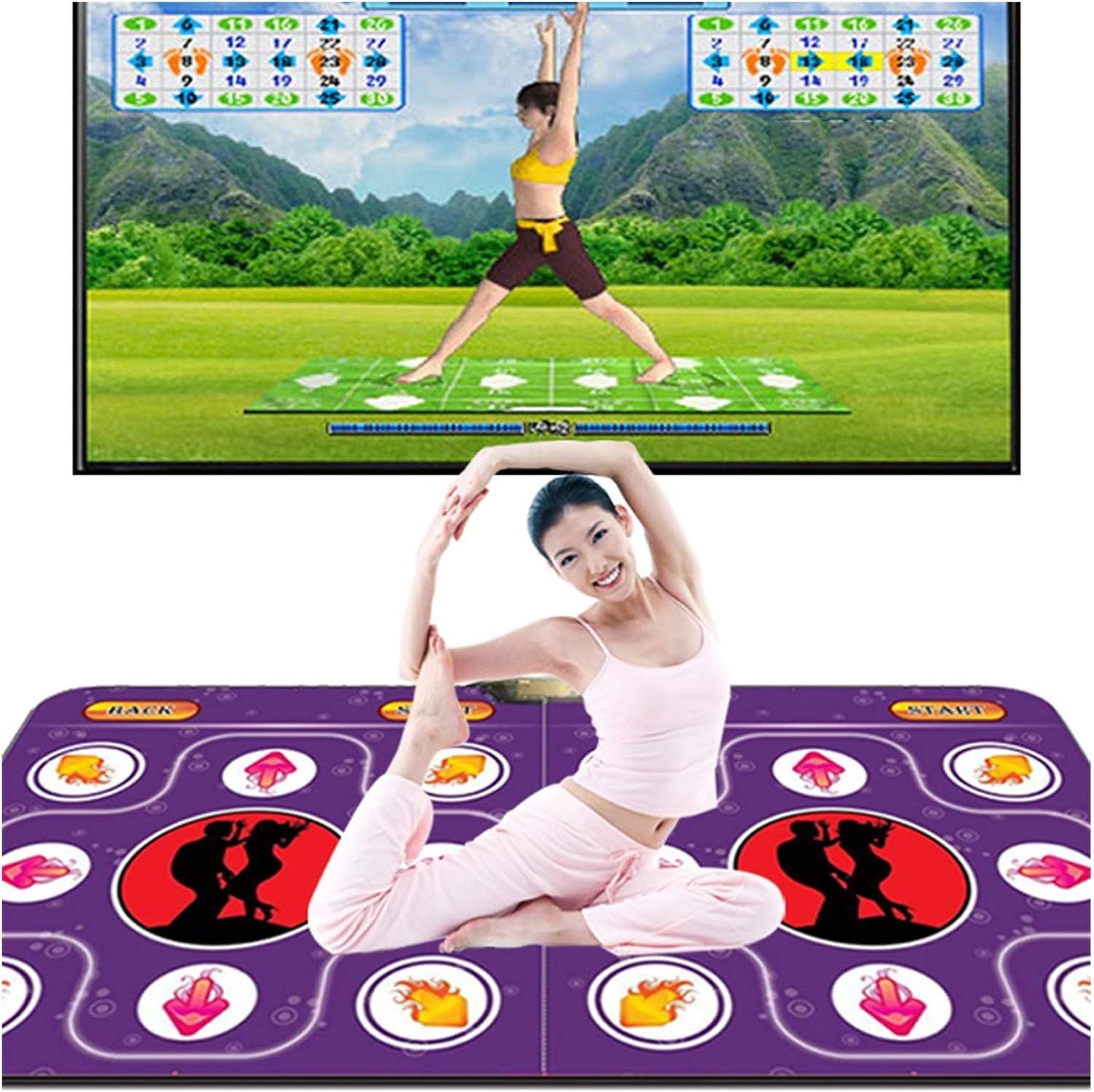 Step Dance mat Double Somatosensory Dance Mat HD Thickened Non-Slip Dance Pad, Dance Mat Pad Pads Dancer Step Pads (Color : HDM C) (Hdm B)