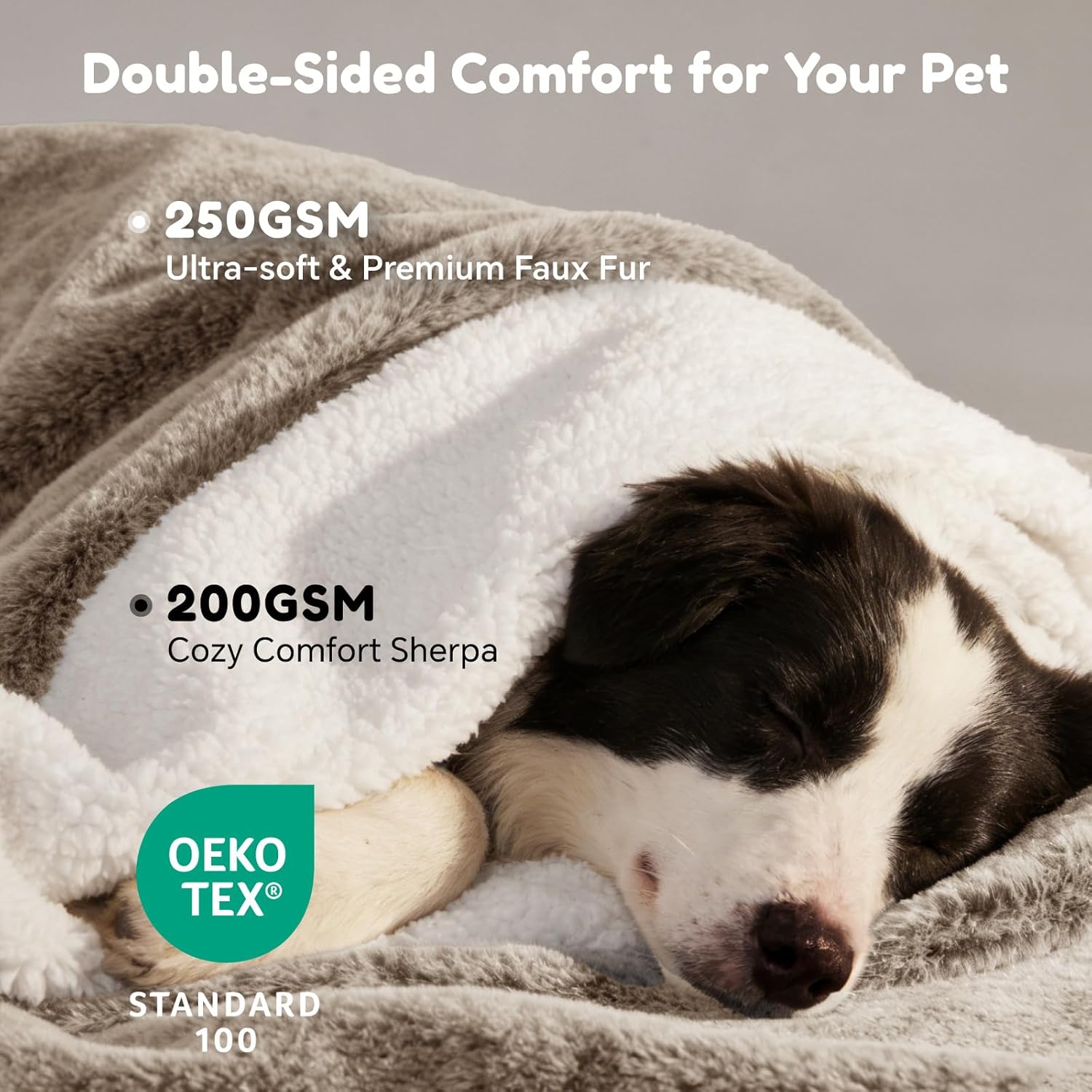 Waterproof Dog Blankets for Large Dogs, Reversible Faux Fur & Sherpa Washable Pet Blanket, Soft Pet Throw for Couch Bed Protection, 60"x80", Brown