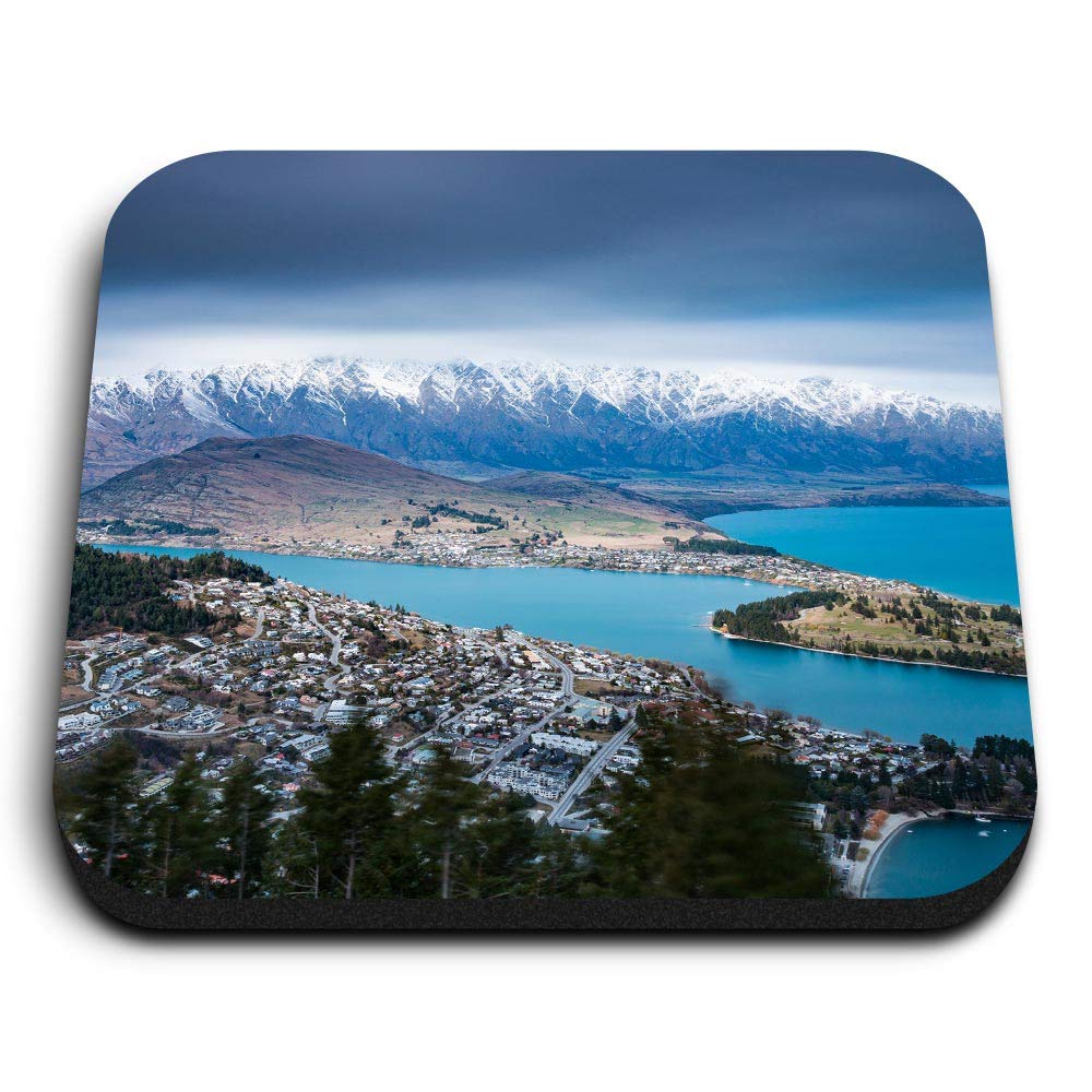 1 x Square MDF Fridge Magnet - Queenstown New Zealand Landscape 46230